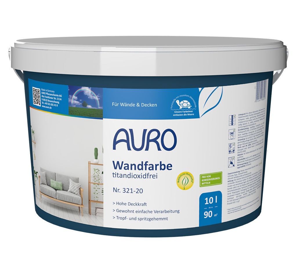 Wandfarbe titandioxidfrei 321-20 (10 Liter Gebinde)