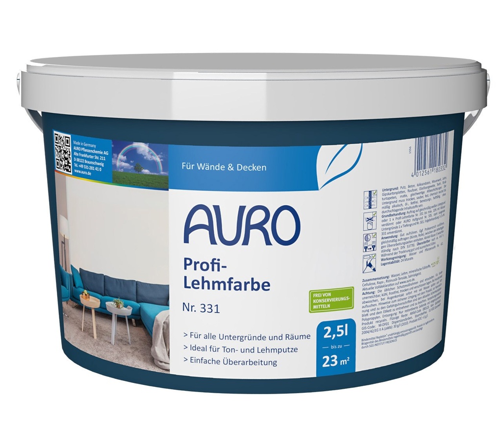 Profi-Lehmfarbe Nr. 331 (2,5 Liter Gebinde)