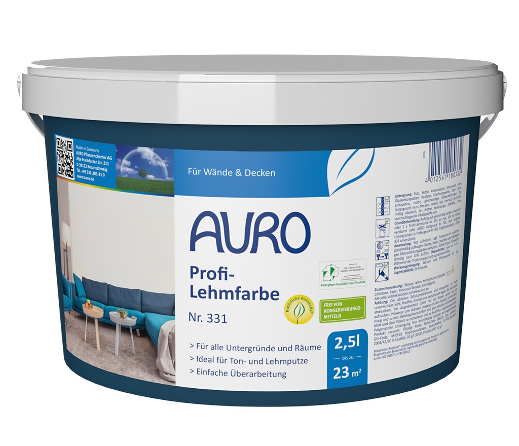 Profi-Lehmfarbe Nr. 331 (2,5 Liter Gebinde)