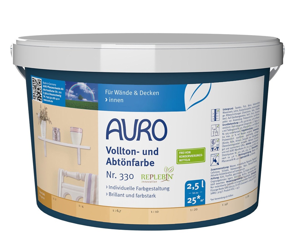 Vollton- und Abtönfarbe Nr. 330 (2,5 Liter Gebinde, Ocker-Gelb)