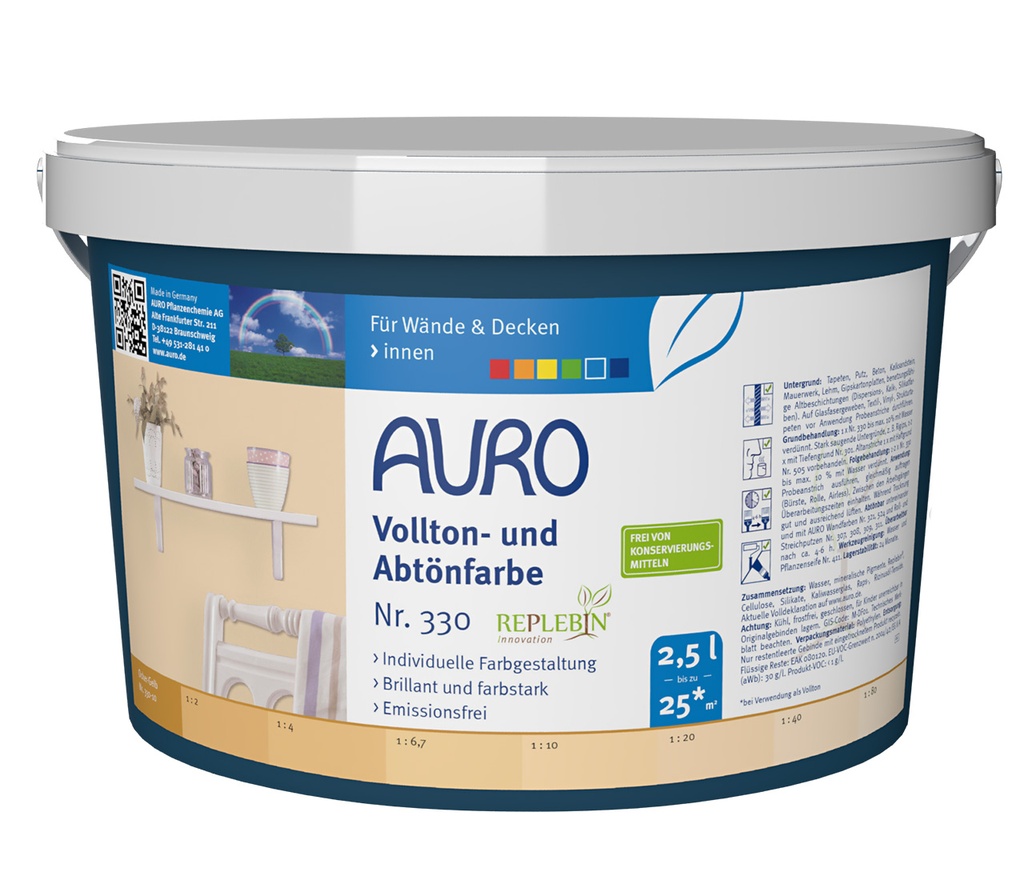 Vollton- und Abtönfarbe Nr. 330 (2,5 Liter Gebinde, Ocker-Gelb)