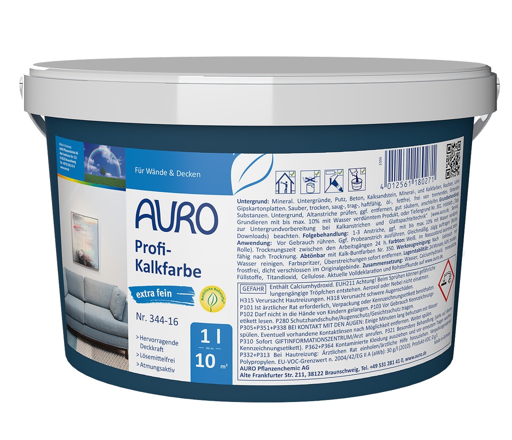 Profi-Kalkfarbe extra fein Nr. 344-16 (1 Liter Gebinde)