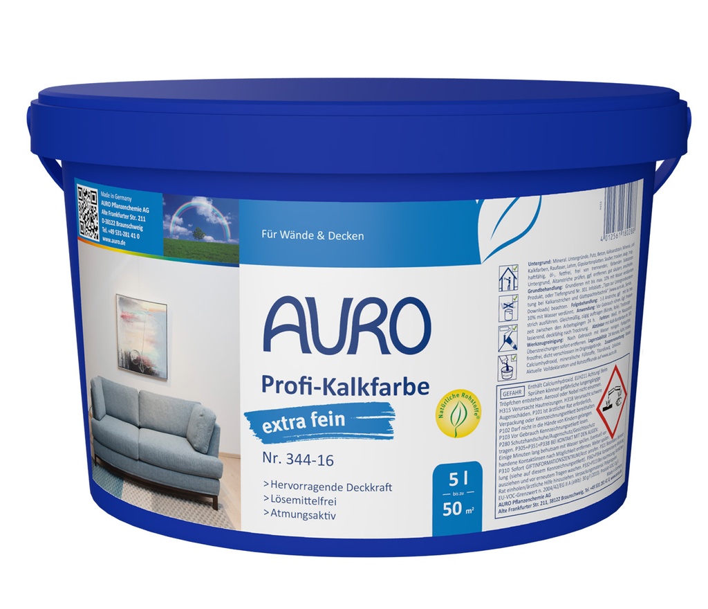 Profi-Kalkfarbe extra fein Nr. 344-16 (5 Liter Gebinde)