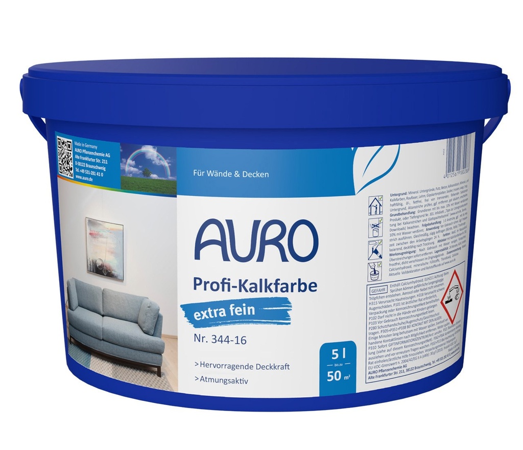 Profi-Kalkfarbe extra fein Nr. 344-16 (5 Liter Gebinde)