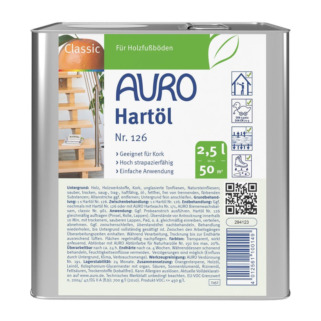 Hartöl Nr. 126 (2,5 Liter Gebinde)
