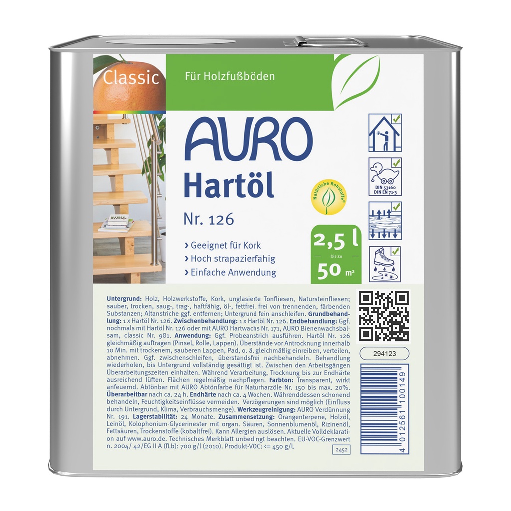 Hartöl Nr. 126 (2,5 Liter Gebinde)