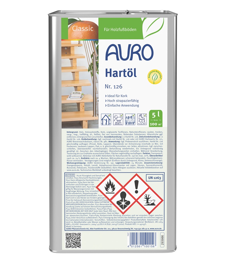 Hartöl Nr. 126 (5 Liter Gebinde)