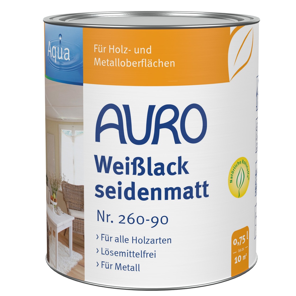 Weißlack Aqua seidenmatt Nr. 260-90 (0,75 Liter Gebinde)