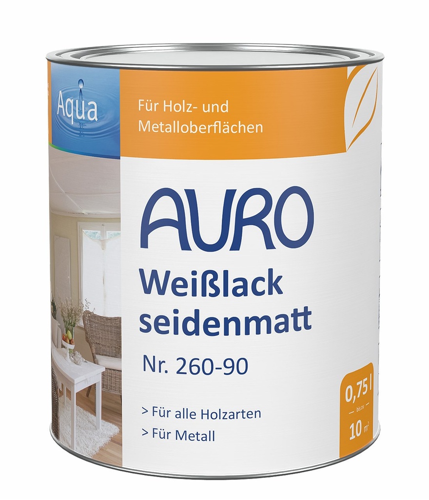 Weißlack Aqua seidenmatt Nr. 260-90 (0,75 Liter Gebinde)