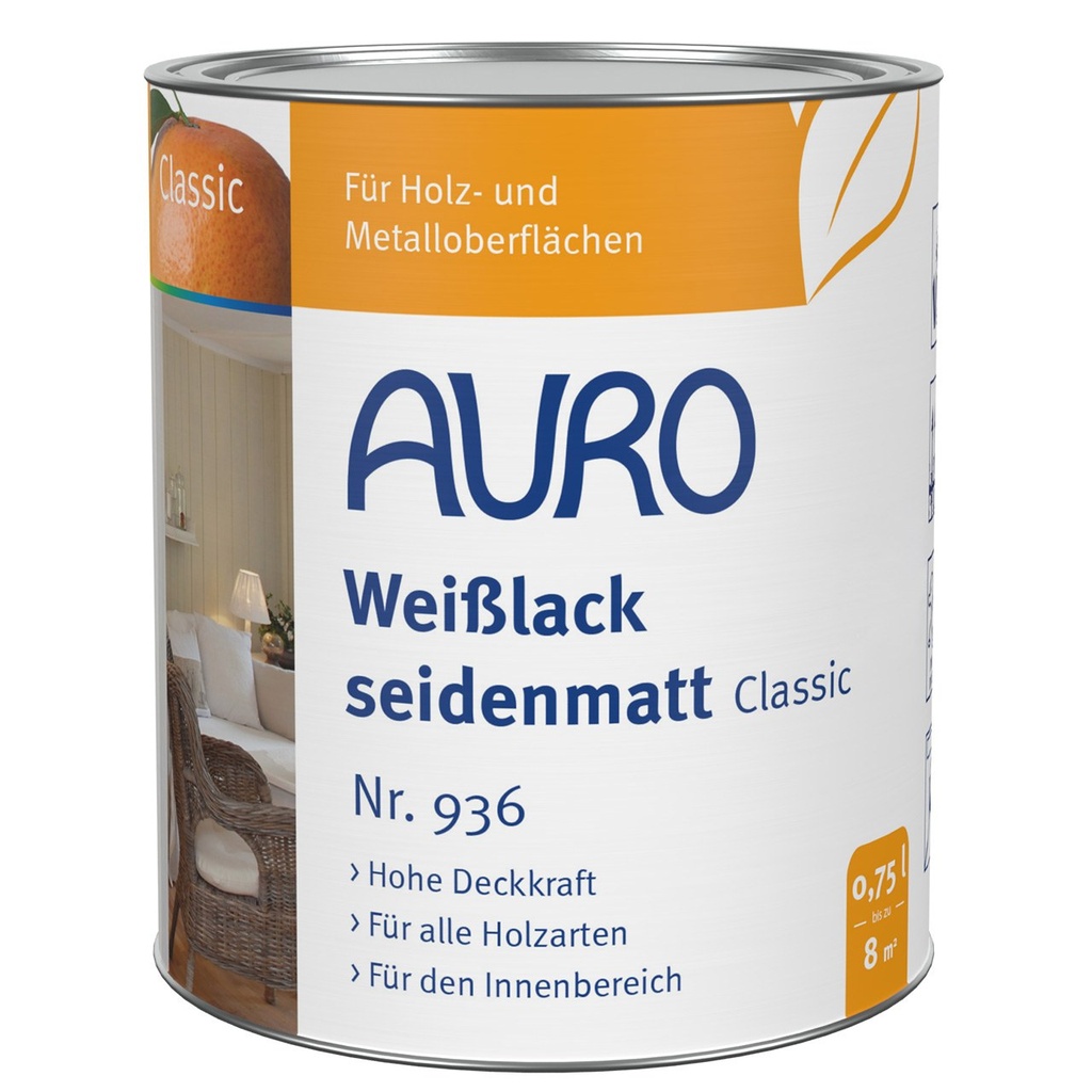Weißlack Classic seidenmatt Nr. 936 (0,75 Liter Gebinde)