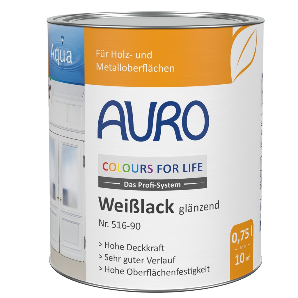 Weißlack glänzend Nr. 516-90 (0,75 Liter Gebinde)