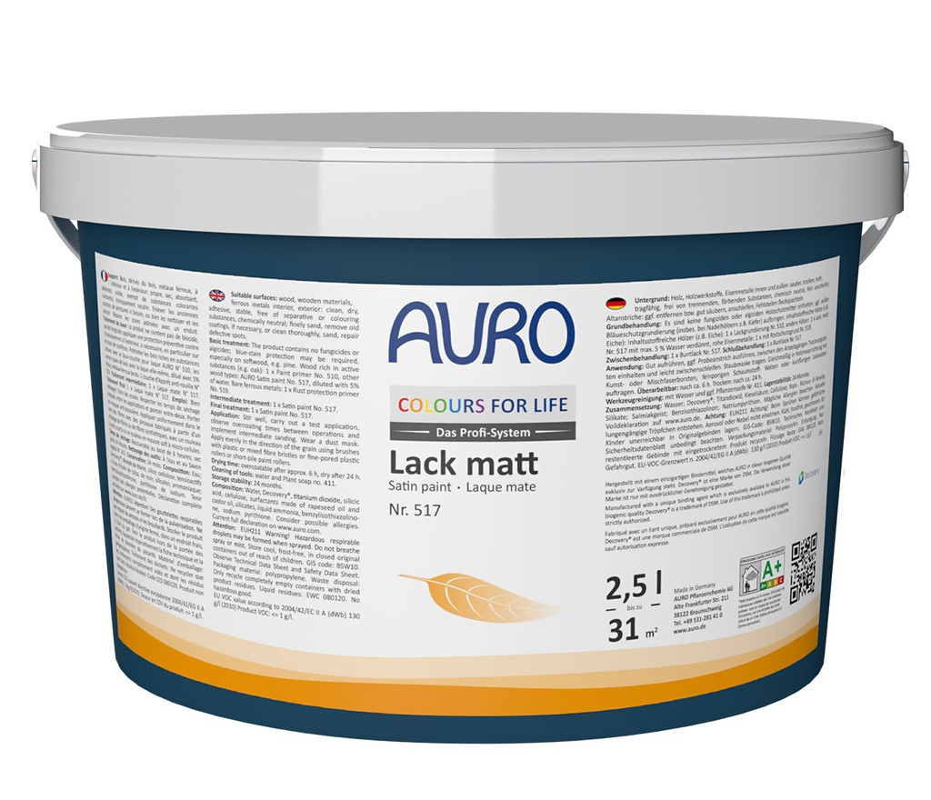 COLOURS FOR LIFE Lack matt Nr. 517 (2,5 Liter Gebinde)