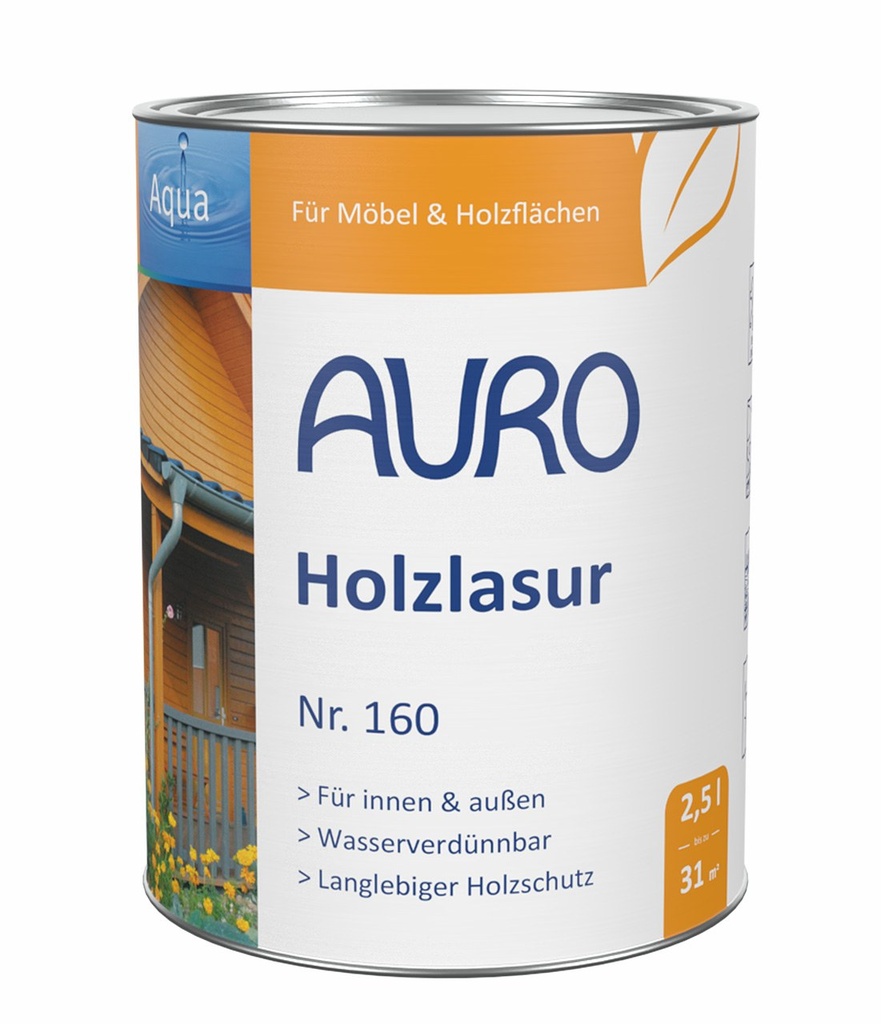 Holzlasur Aqua Nr. 160 (2,5 Liter)