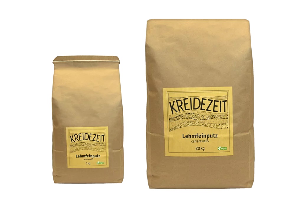 Lehmfeinputz -carraraweiß-