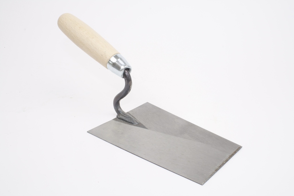 Tyrolean plastering trowel with S-neck / trapezoidal trowel