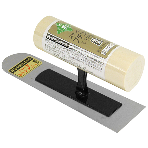 Japanese fine plastering trowel, stainless steel front round, small