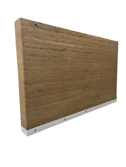 Rammed Earth Precast Element 36 cm, Room Height 2.75 m.