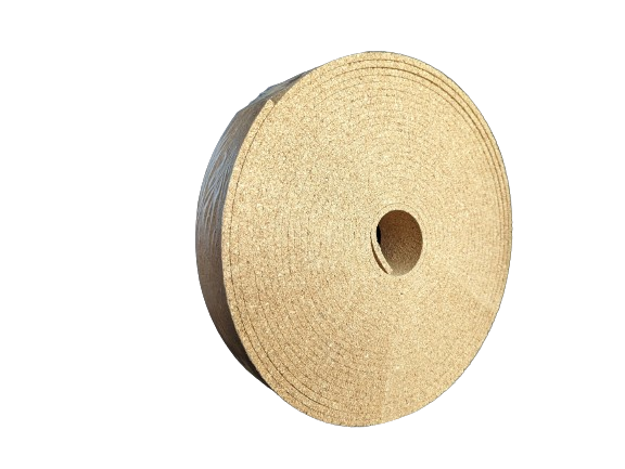 Cork strips for underfloor heating