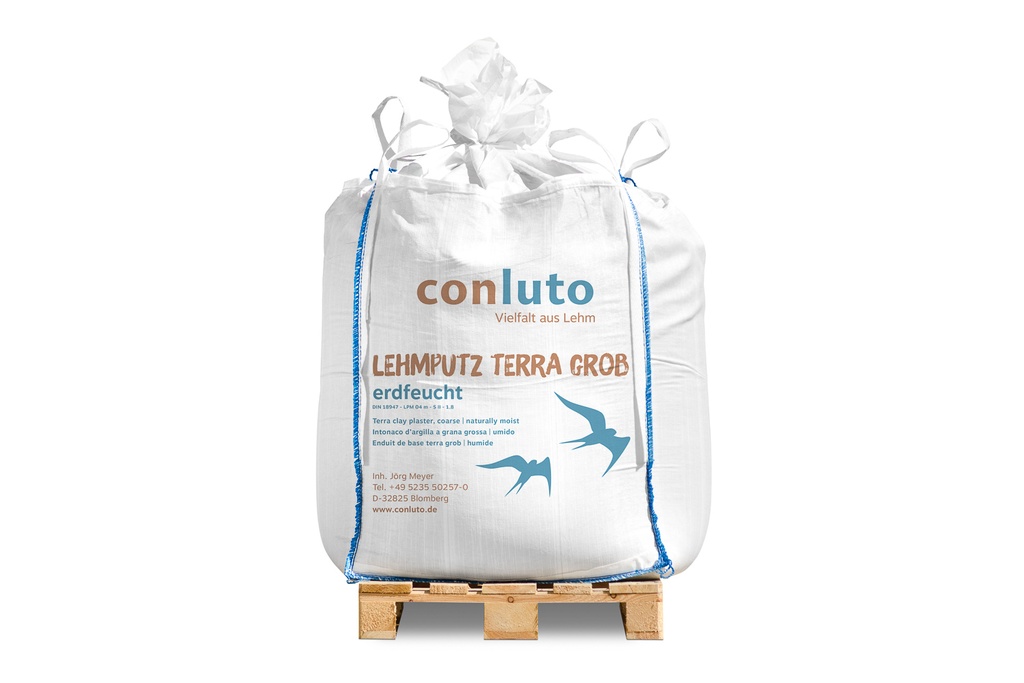 Terra clay plaster coarse, earth-moist