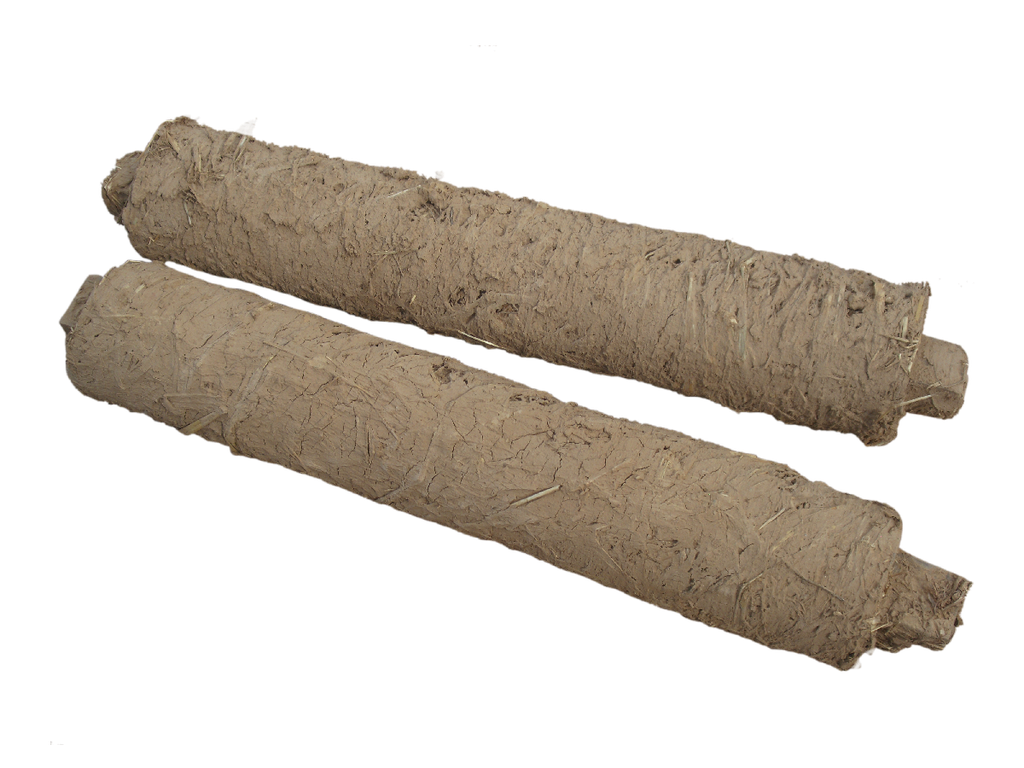 Pre-dried clay wrapping stakes