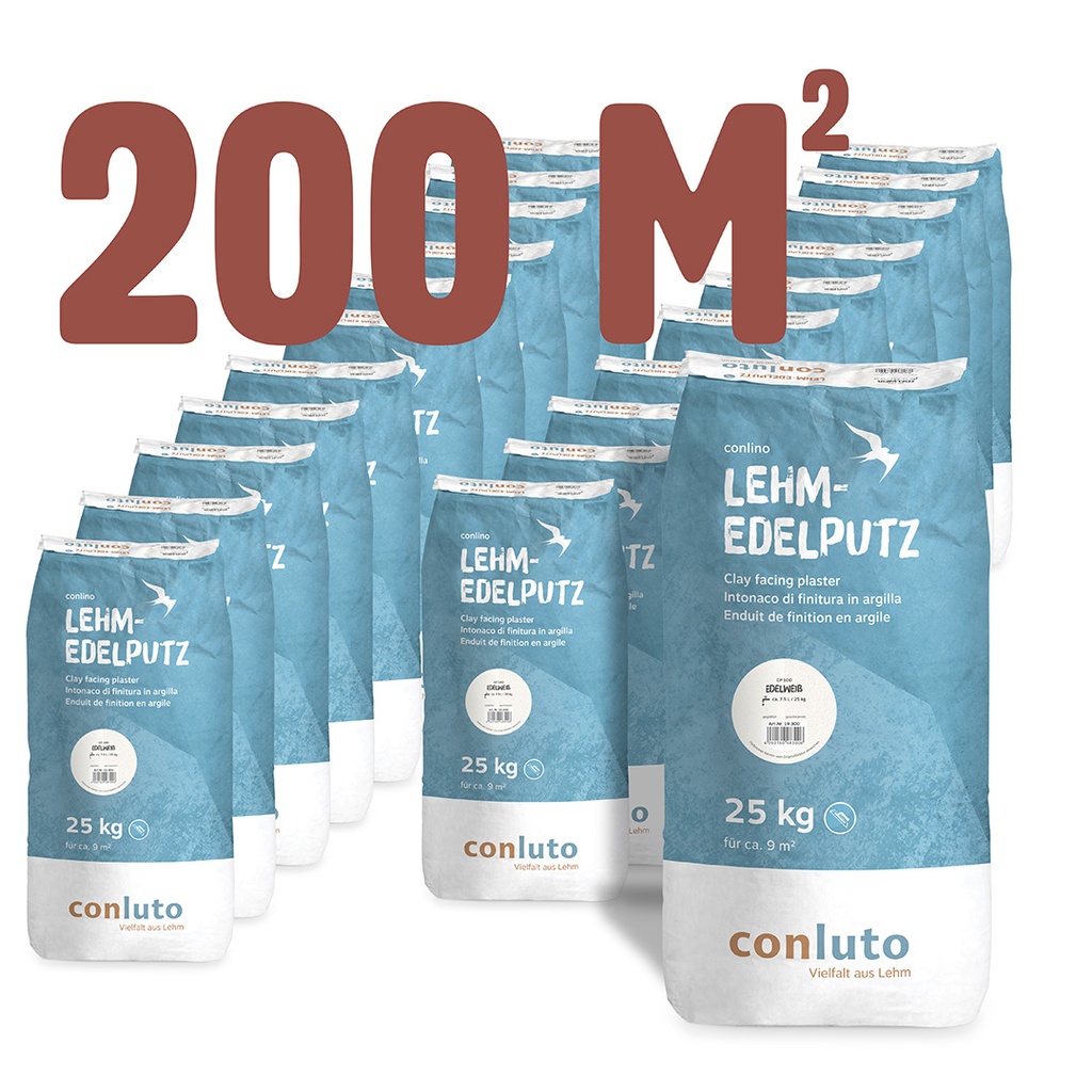 200 m² of deco clay facing plaster