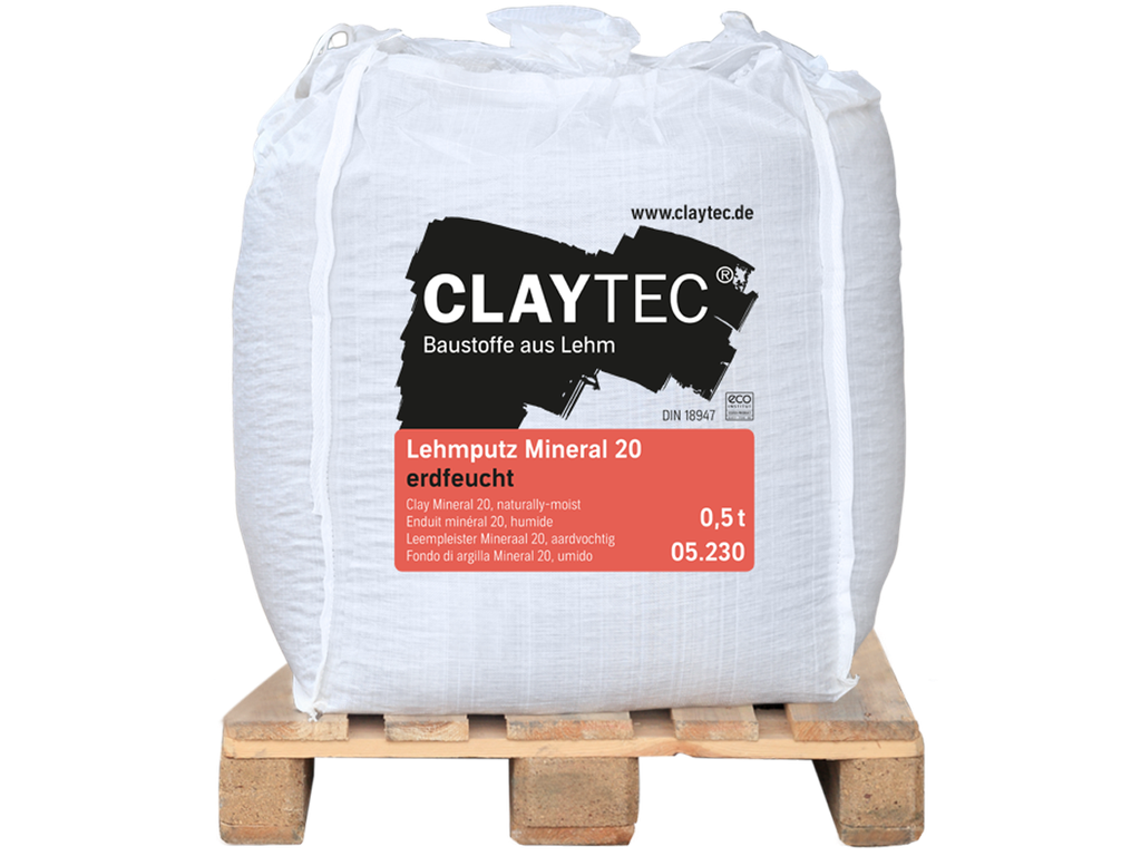 Clay plaster Mineral 20, earth-moist