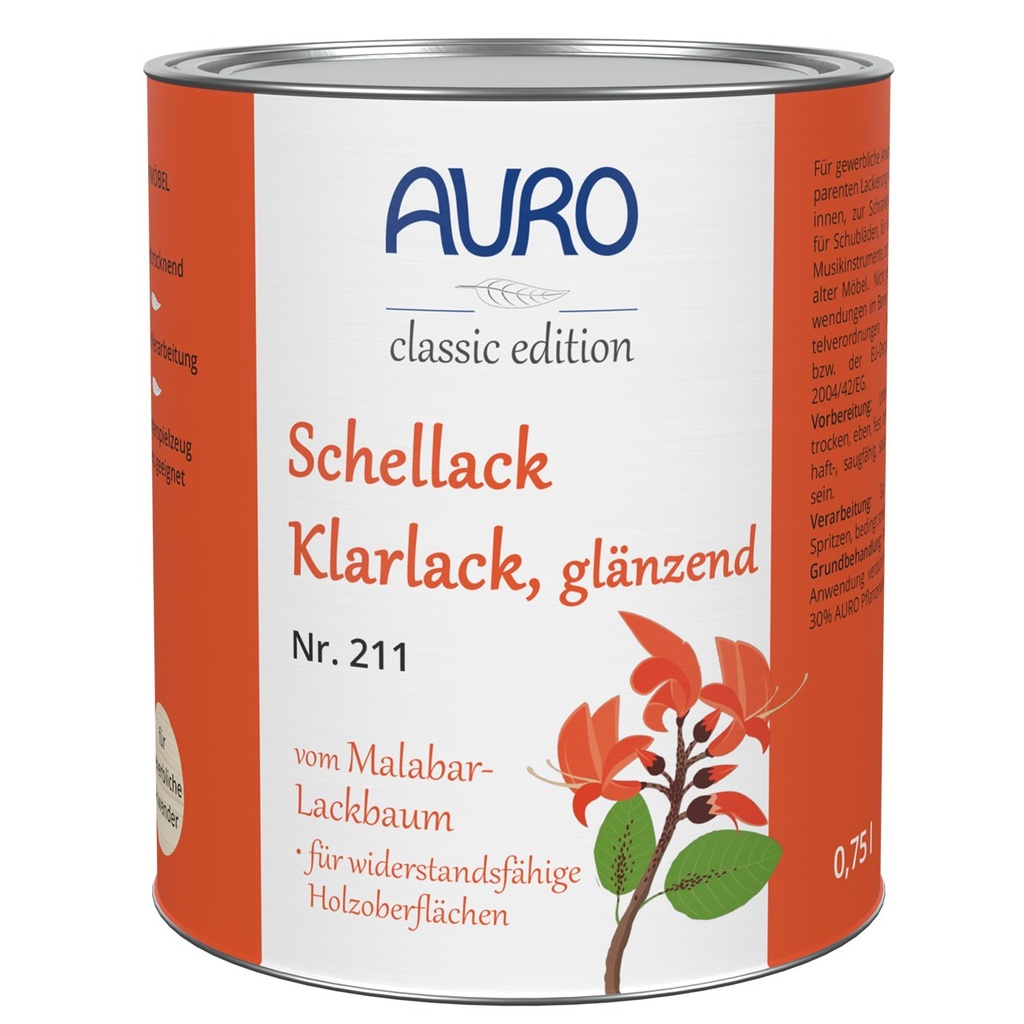 Schellack-Klarlack, glänzend Nr. 211