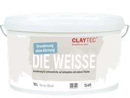 Claytec Grundierung DIE WEISSE - glatt 10 Liter Eimer