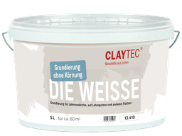 Claytec Grundierung DIE WEISSE - glatt 5 Liter Eimer