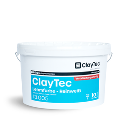 Claytec Clay paint, pure white 10 Liter bucket