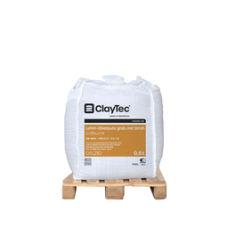 Claytec Clay finishing plaster coarse with straw, earth-moist 500 kg Big Bag