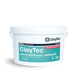 Claytec Lehmstreichputz, Reinweiß, verarbeitungsfertig 10 Liter Eimer