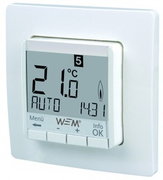 WEM - Flächenheizungen Programmierbares Raumthermostat mit Digitalanzeige 230 V, -Unterputz- Stück