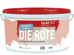Claytec Grundierung DIE ROTE, grob 10 Liter Eimer