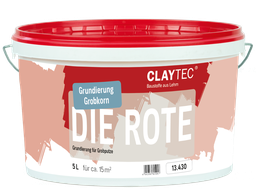 Claytec Grundierung DIE ROTE, grob 5 Liter Eimer