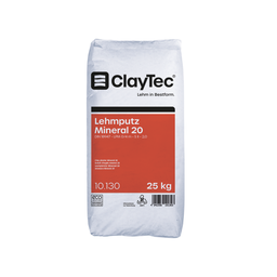 Claytec Clay plaster Mineral 20, dry 25 kg sack