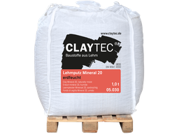 Claytec Lehmputz Mineral 20, trocken  1000 kg Big Bag