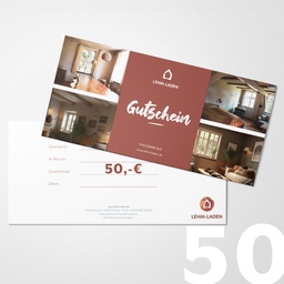 Lehm-Laden 50 Euro Gutschein ​​​Stück